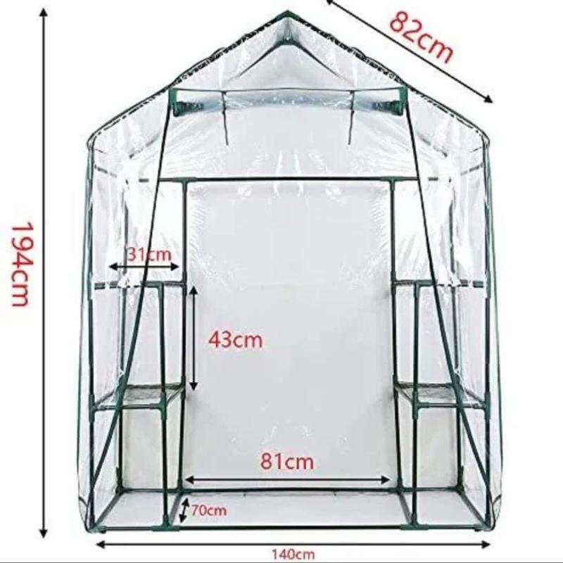 組み立て簡単 ビニールハウス 温室 フレーム付き 個人用 ラック 家庭菜園 園芸 温室棚 ベランダ 工事不要