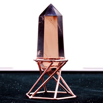 一物一圖天然茶水晶六棱柱擺件雙尖能量石頭桌面飾品大號消磁