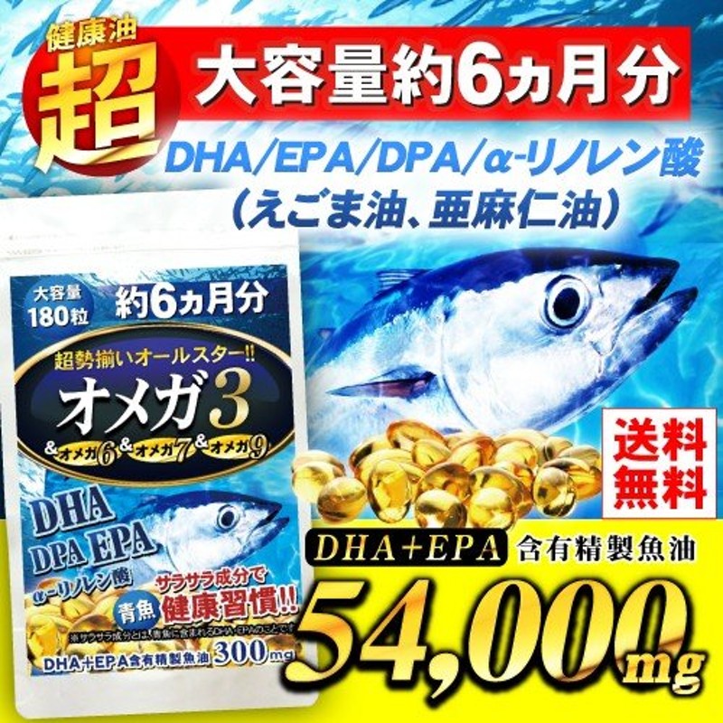 DHA EPA DPA サプリ【メール便送料無料】超勢揃いオールスター オメガ3（約6ヵ月分/180粒）えごま油 亜麻仁油 通販  LINEポイント最大0.5%GET | LINEショッピング