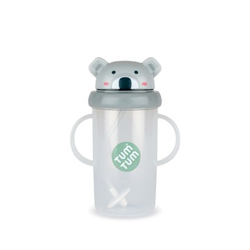 TUM TUM 無尾熊凱文-頭蓋型防漏學習水杯v2(灰)300ml