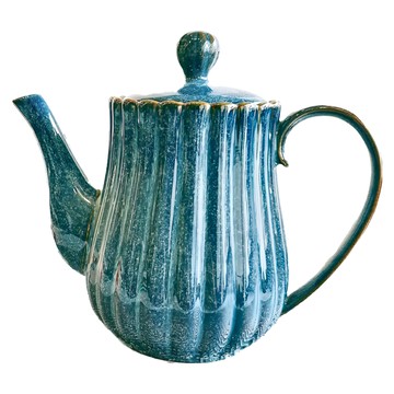 Ciao Li 僑俐餐瓷 日式菊型茶壺  下午茶/花茶壺 陶瓷 1150ML  藍色  1.15L  1個