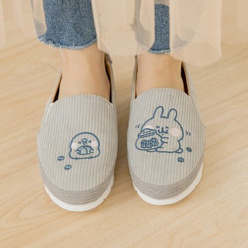 Paidalx卡娜赫拉的小動物手麴糖不彎腰平底休閒鞋樂福鞋懶人鞋-灰