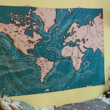 【送燈串】北歐風裝飾掛布-世界地圖 (沙灘巾 背景布 ins拍攝布景 掛畫 掛毯掛布 牆面裝飾  捕夢網 背景布 拍攝牆 牆壁裝飾 掛飾 沙發巾 北歐風掛布交換禮物 聖誕禮物 )