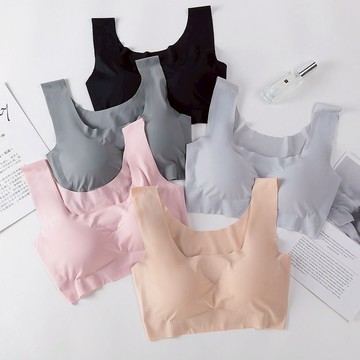 ZUCA”S - 舒適好穿冰思涼感軟Q無痕乳膠睡眠背心有胸墊免穿內衣 - T-104