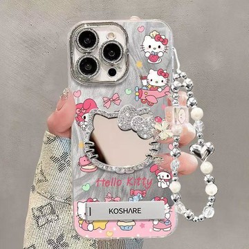 新款上新廚房KT凱蒂適用蘋果17/16promax手機殼iPhone15/14羽紗13/12鏡子