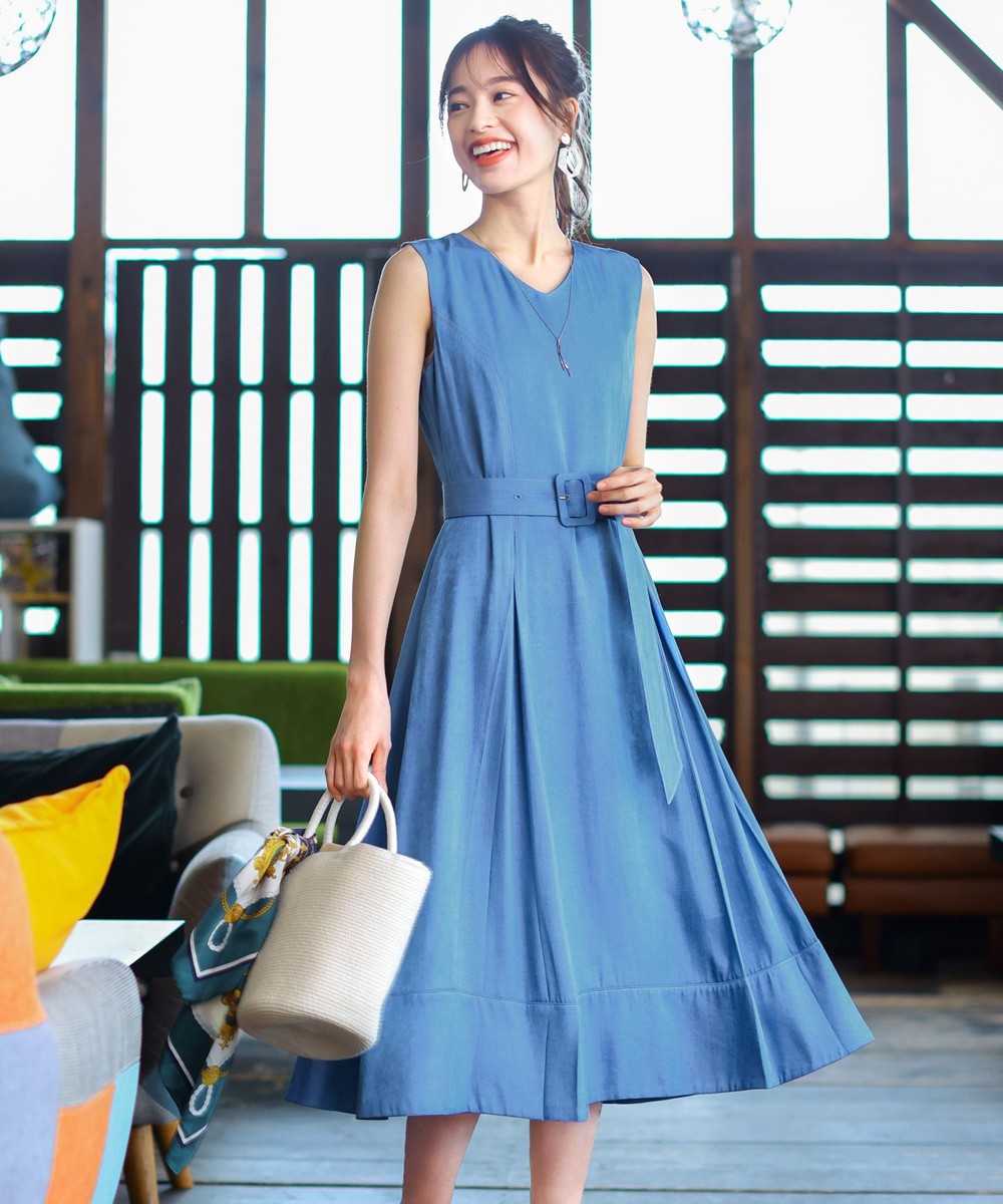 Tiaclasse Tiaclasse ワンピース エレガントな雰囲気漂うデニムワンピース ブルー レディース 通販 Lineポイント最大get Lineショッピング