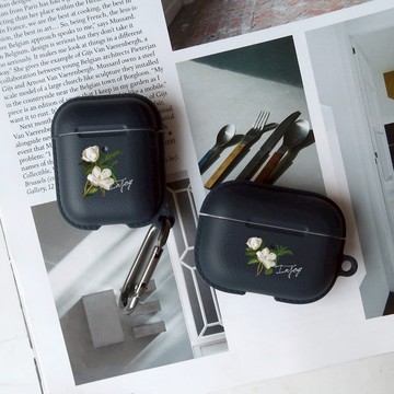 AirPods / AirPods Pro 柔白香氛花朵 保護套 TPU收納盒 附掛勾