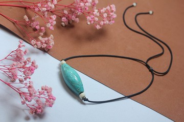 天然綠松石 鎖骨鏈 項鏈