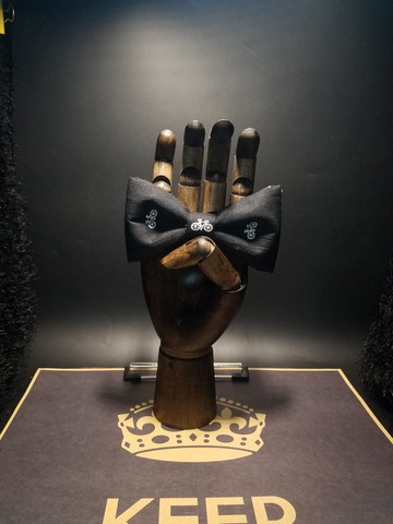 黑色單車圖案領結蝴蝶結英倫復古領飾