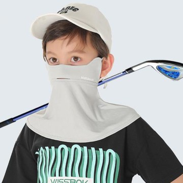 兒童高爾夫戶外冰絲防曬面罩護眼角遮陽防紫外線露鼻披肩遮臉面巾