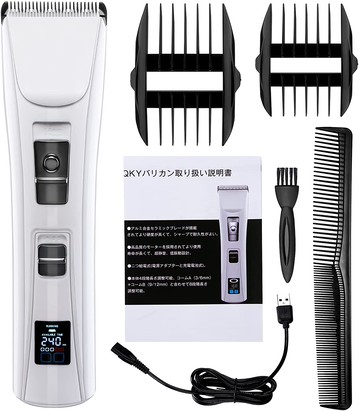 QKY 【日本代購】電動理髮器 低噪音IPX7防水 USB充電式 高度調節 附帶日語說明書