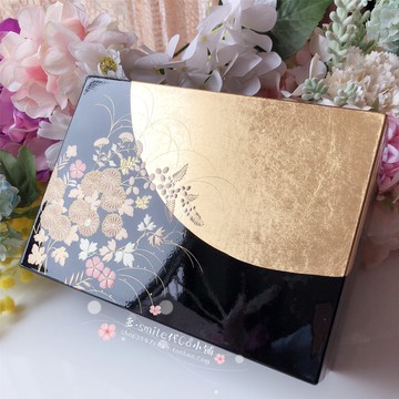 山中漆器金箔明月雛菊櫻花帶鏡首飾盒儲物盒婚嫁禮6V-628