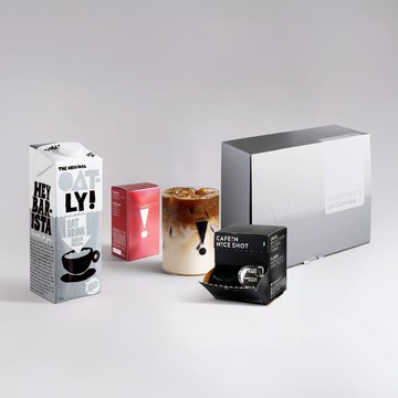 燕麥拿鐵禮盒：極萃咖啡球(12顆/盒)+樂萃紅茶包(8包/盒)+OATLY Barista Mellow 燕麥奶 (1000ml/瓶) / 附品牌中提袋