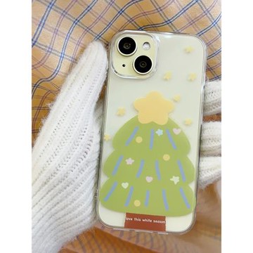 可愛小小圣誕樹適用于蘋果13/14/15/16/17proMax手機殼iPhone11/12MINI透明