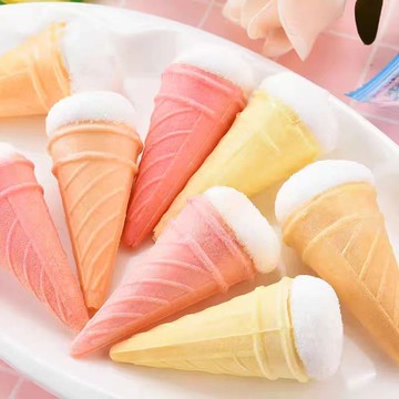 ✿年貨節✿ 甜筒 冰淇淋 零食 糖果【棉花糖】甜筒冰淇淋硬殼部落兒童零食爆炸冰淇淋棉花糖迷你甜筒冰淇淋雪糕杯休閒零食