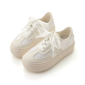 夢幻少女緞帶輕量厚底休閒鞋 白 GC93WT