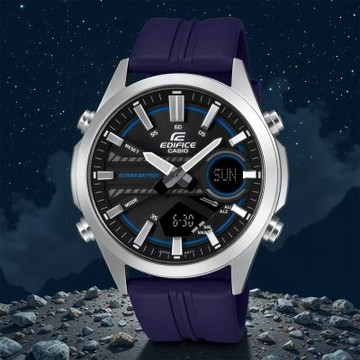 CASIO 卡西歐 EDIFICE 10年電力運動雙顯手錶 男錶 禮物 暑期質感選物 送禮首選-海軍藍 EFV-C120P-1A2