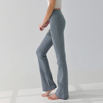 Mori girl 高腰蜜臀修飾小喇叭褲 藍