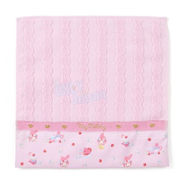 真愛日本 美樂蒂melody 春季 花卉 小毛巾 吸水 柔軟 寶寶口水巾 手帕 擦手巾 4901610123393 立體浮雕方巾-MM春花FD2