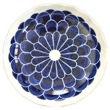 Maru Giku 染付丸菊 皿-日本製 瓷器  16.5 x 3.5cm  1個