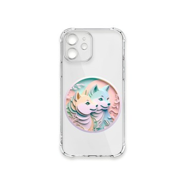 iPhone 12 mini 殼 TRON IPhone 12 MINI 可愛紙雕柴犬 四角防摔殼 手機殼