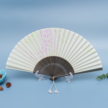 京都野菜染棉京扇子-藤