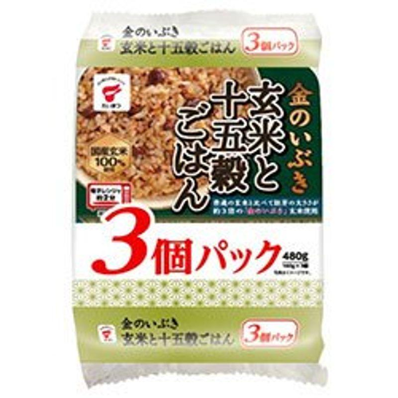 たいまつ食品 金のいぶき 玄米と十五穀ごはん 3個パック (160g×3個)×8袋入×(2ケース)