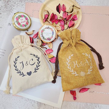 加購帆布麻布束口袋 需先購買浪漫花圈隨身鏡