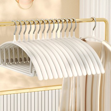 100入覆膜弧形浸塑防滑無痕衣架(乾濕兩用 晾衣架 曬衣架 收納架) 多色可選 007007 白色