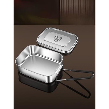 德國飯盒食品級304不銹鋼蒸飯盒上班族學生食堂老式分格打飯餐盒