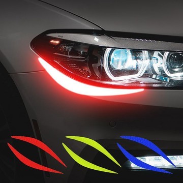 汽車燈眉貼 大燈裝飾 引擎蓋車貼 創意改裝 個性反光貼紙 遠光燈貼 汽車改裝車貼 反光貼紙 卡通防水貼紙 遮劃痕貼L
