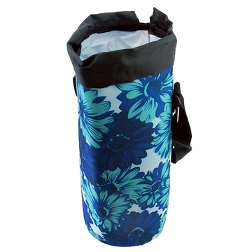 花卉保溫保冷肩背水壺袋 (適用寶特瓶/保溫瓶)  顏色隨機  1個