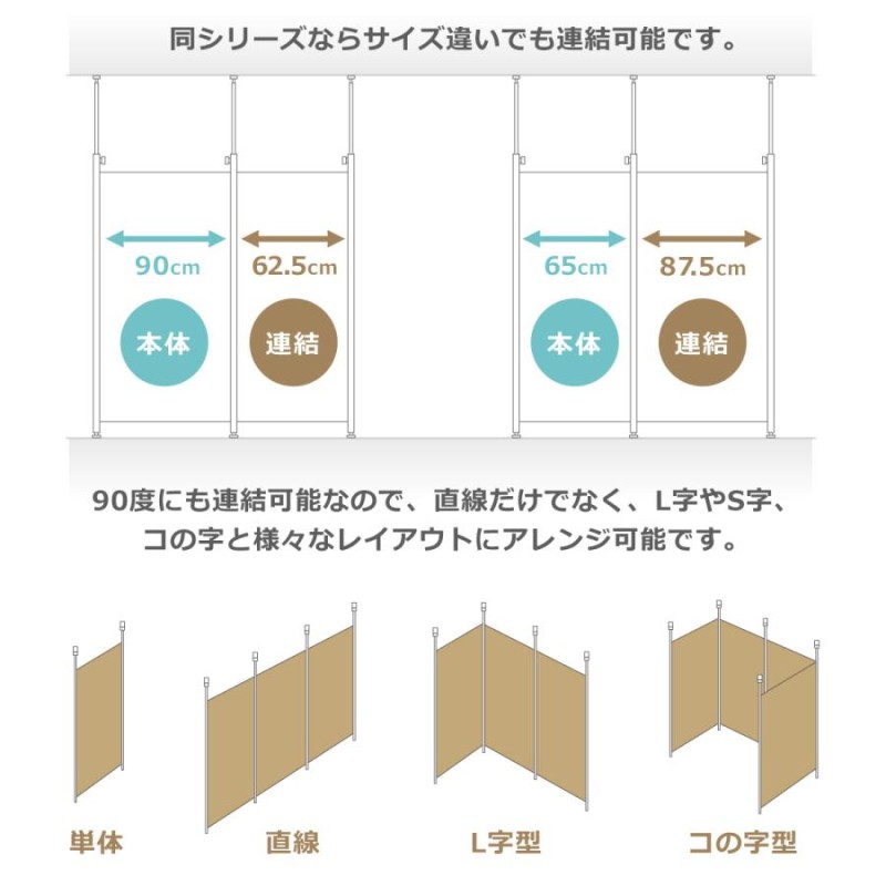 突っ張り パーテーション クリア 本体用 幅90cm （ 間仕切り 衝立 パーティション 半透明 つっぱり ） | LINEブランドカタログ