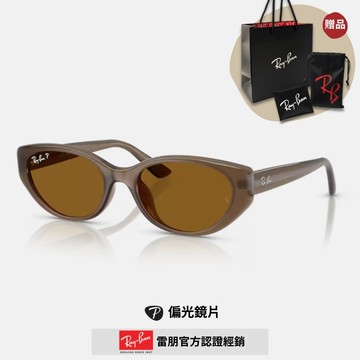 【RayBan 雷朋】貓眼膠框偏光太陽眼鏡(RB4457D-677983 55mm)