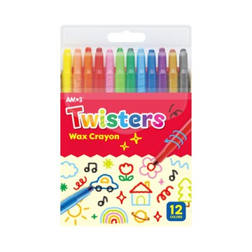 AMOS 阿摩斯 旋轉 蠟筆  12色 / 組 RC12PST【APP滿額下單10%點數(單一帳號最高5000點)】1/31止