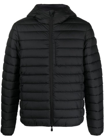Save The Duck - logo-patch hooded jacket - men - Polyester/Recycled Nylon/Polyester - XL - Black