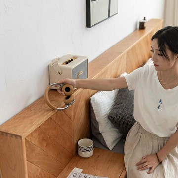 現代簡約 櫻桃木 儲物床日式 榻榻米  全實木床北歐 黑胡桃木 雙人大床qxm7241