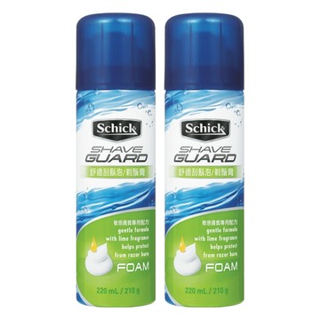 Schick 舒適牌 刮鬍泡 敏感型 溫和配方 滋潤保濕  210g  2瓶