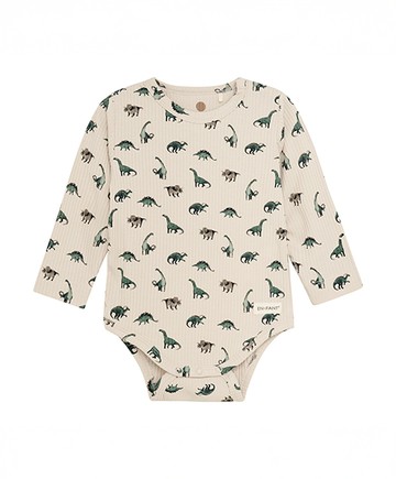 恐龍米色長袖包屁衣86cm