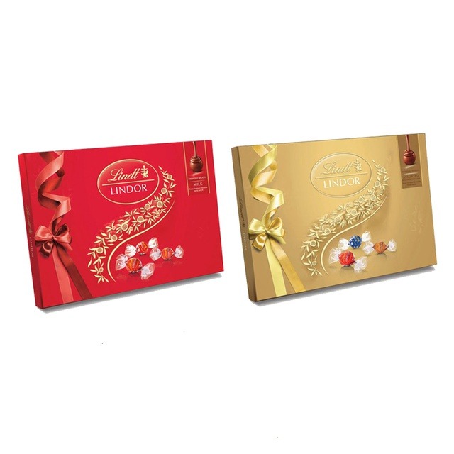 ✩聖誕禮盒二入組｜高貴情意✩【Lindt瑞士蓮】 Lindor夾餡綜合+牛奶