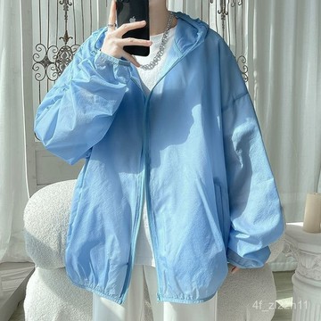 抗UV外套 涼感外套 冰絲防曬衣 釣魚防曬衣【店鋪熱銷】防曬衣男夏季薄款外套輕薄新透氣防紫外綫冰絲釣魚防曬服男款防嗮💖超