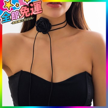 🌸台灣出貨🌸 多種戴法自由打結山茶花項鏈女 歐美時尚甜美網紅直播佩戴鎖骨鏈 🥇滿額免運🥇X370-11-A
