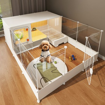 新品上市!!熱門爆品！！狗籠子小型犬帶廁所分離家用室內一室一衛兩廳大空間豪華寵物圍欄