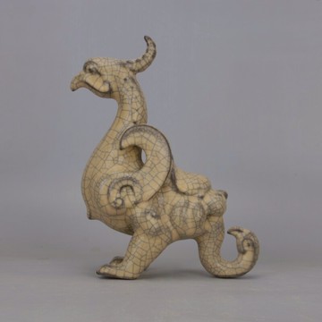 宋 哥窯鳳紋金絲鐵線家居擺件 仿古老貨客廳軟裝辦公室收藏裝飾品