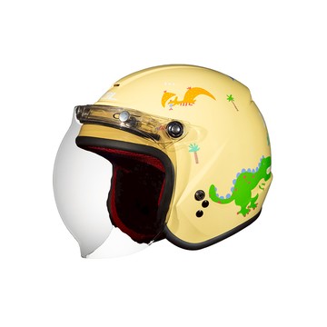 【專為兒童設計】SOL SO-9K 恐龍島 鵝黃綠 兒童安全帽 3/4罩式安全帽