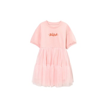 GIORDANO 童裝粉彩印花網紗連身裙 03464205