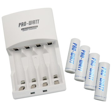 華志pro-wattpw-1236-20鎳氫電池充電器+附3號4顆(低自放電)
