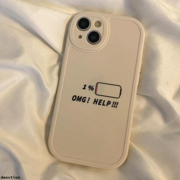 電量告急 適用iphone 14 plus 11 x 15 12 13 8 pro max 卡通 防摔 情侶 手機殼
