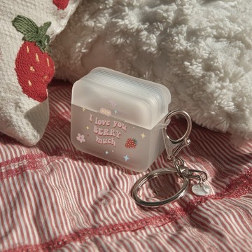 半透磨砂小方盒AirPods殻【I love you Berry much!】