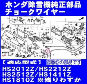 ホンダ 除雪機 HS2012Z,HS2212Z,HS2512Z用 チョークワイヤー[17950-797-A00]